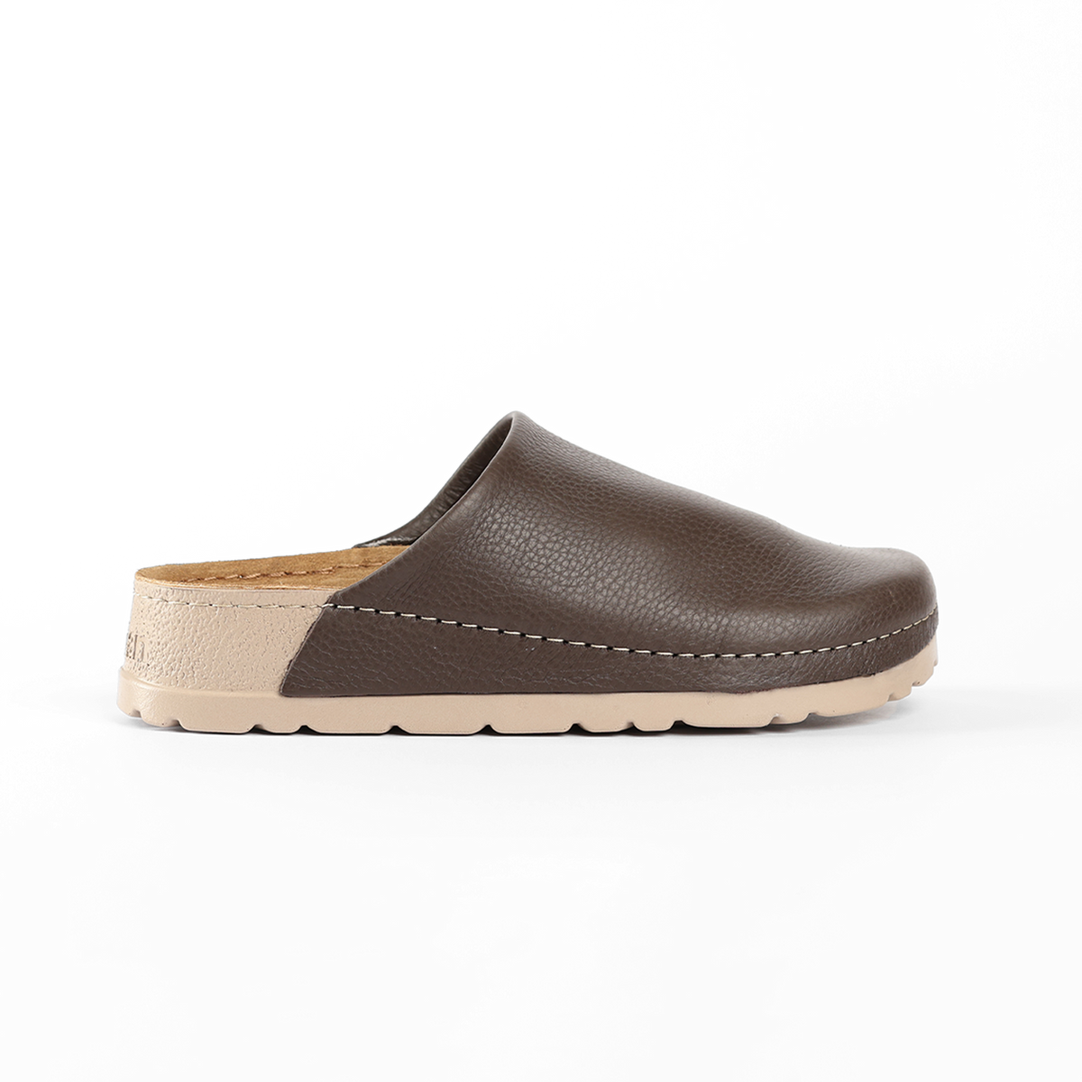 NALLAN Copenhagen Brown Leather suede work clogs – view 5