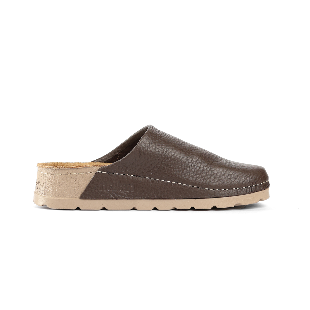 NALLAN Copenhagen Brown Leather suede work clogs – view 6
