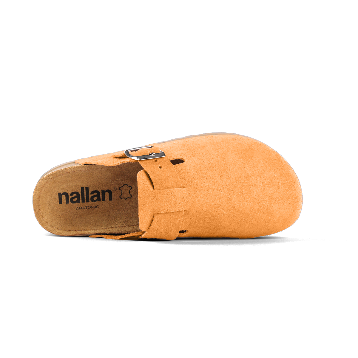 NALLAN Berlin Vivid Orange closed-toe buckle clogs – view 3