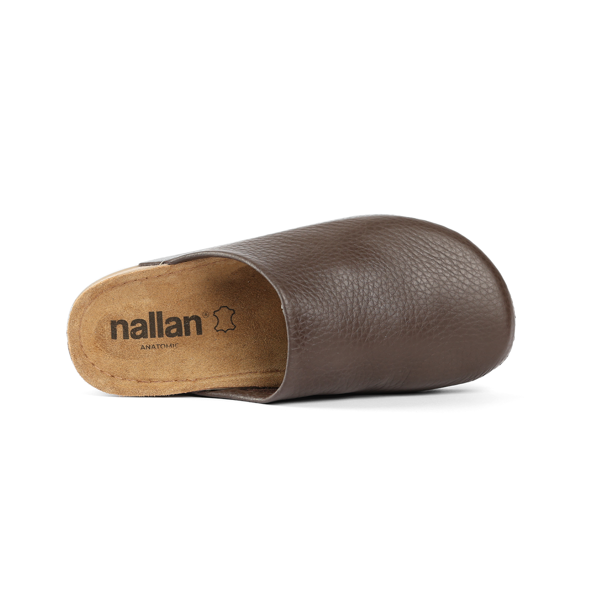 NALLAN Copenhagen Brown Leather suede work clogs – view 3
