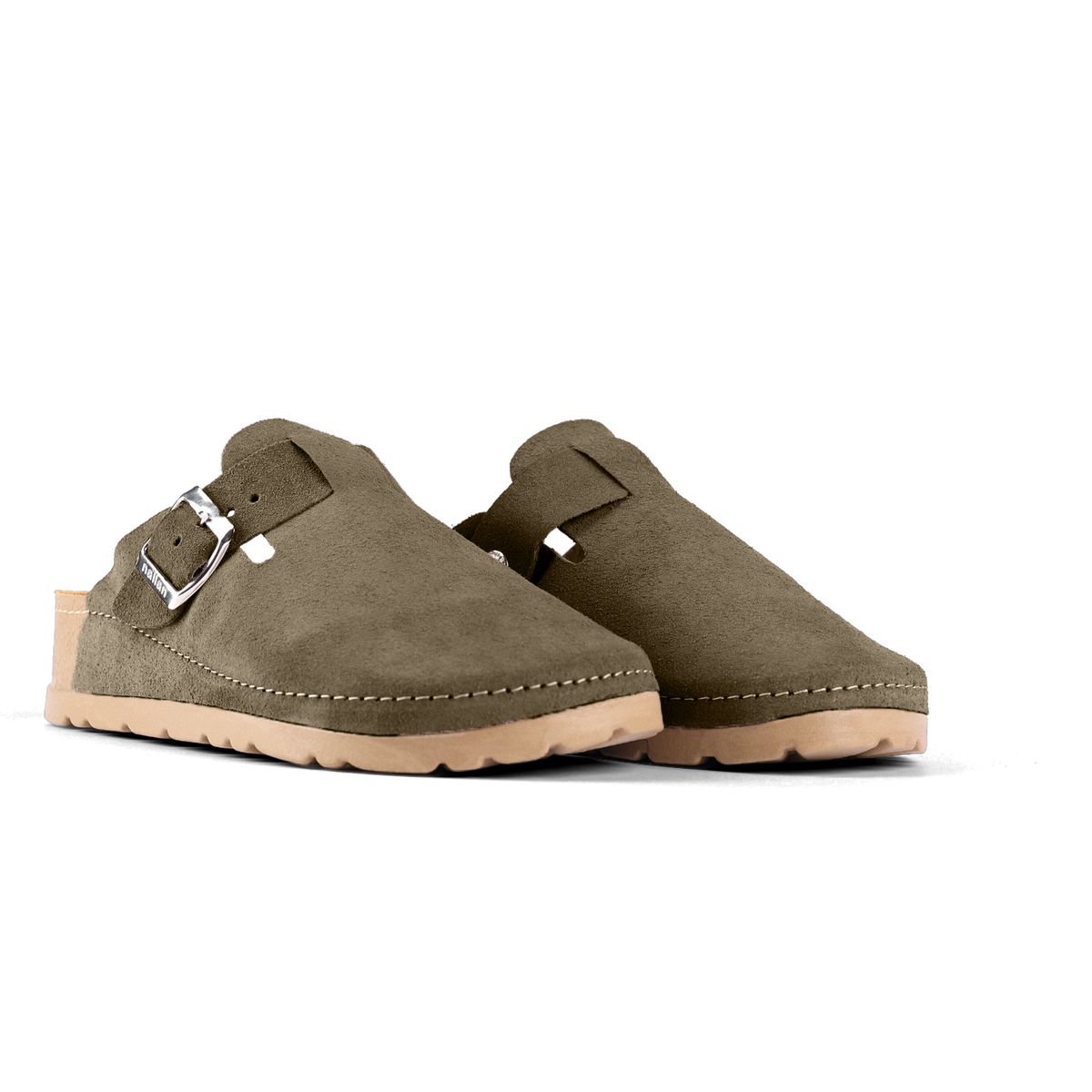 NALLAN Berlin Mocha closed-toe buckle clogs