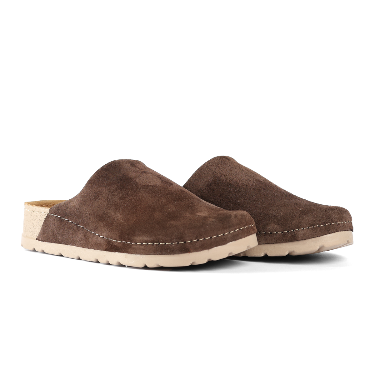 NALLAN Copenhagen Brown suede work clogs
