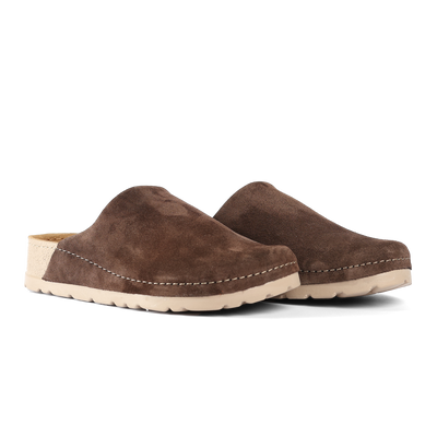 NALLAN Copenhagen Brown suede work clogs