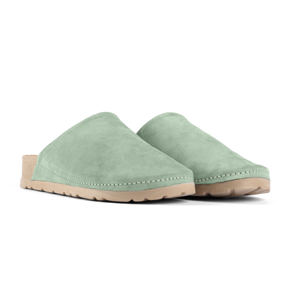 NALLAN Copenhagen Sage suede work clogs