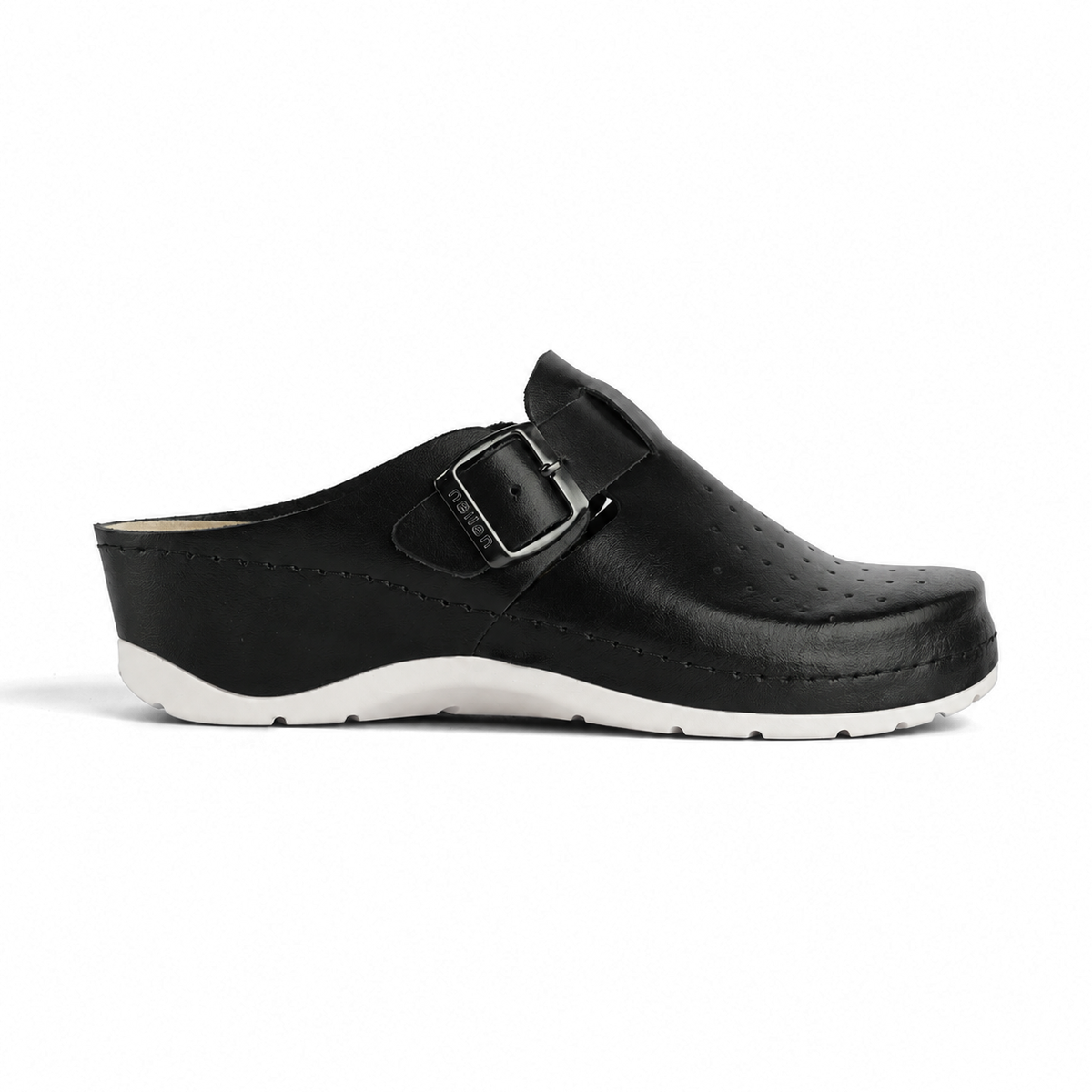 NALLAN Alba White and Black women's clogs – view 5