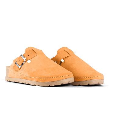 NALLAN Berlin Vivid Orange closed-toe buckle clogs
