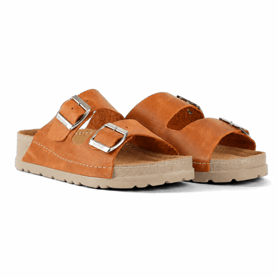 NALLAN Rubik Coconut women's two-strap slides