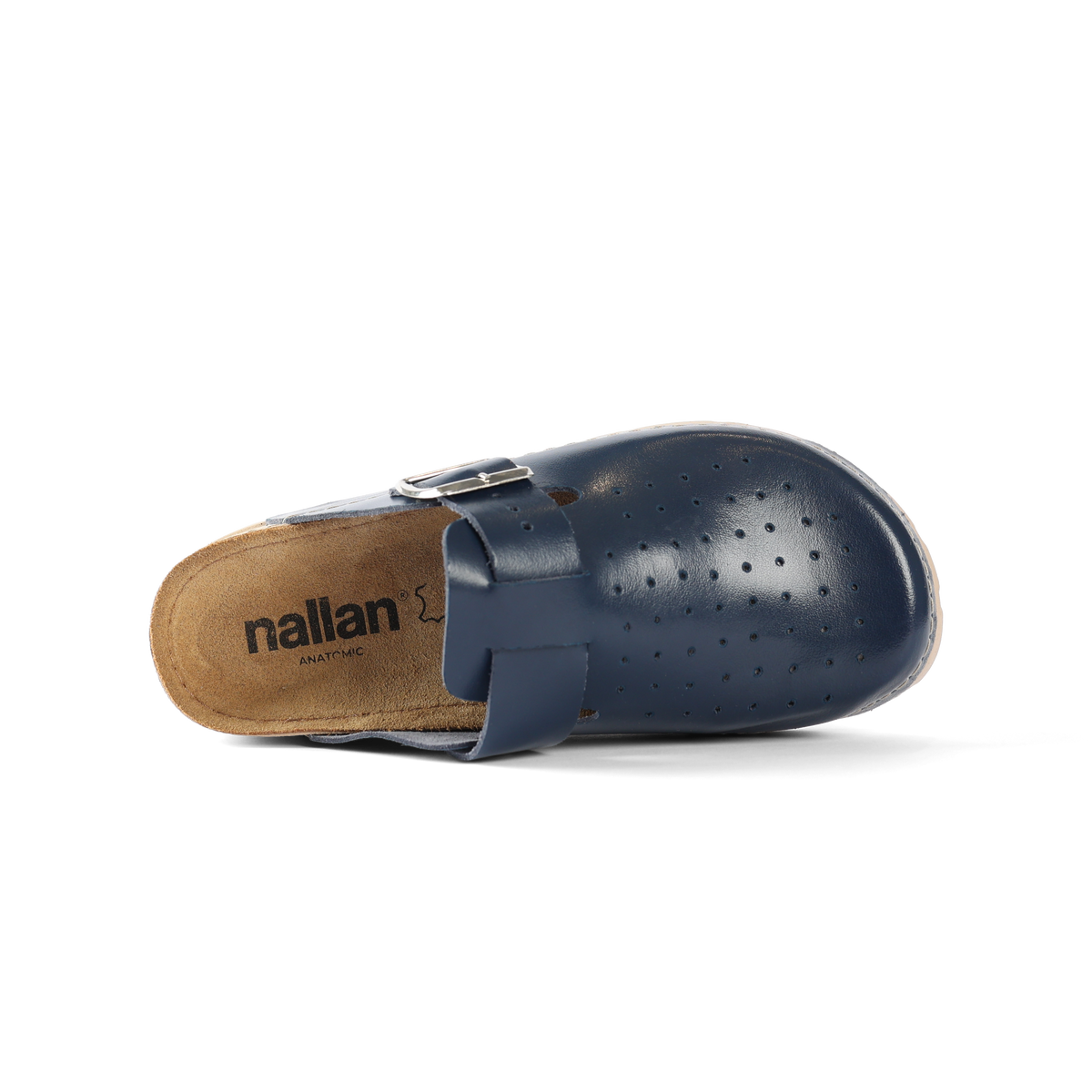 NALLAN Priam Dark Blue N355 leather work clogs – view 3