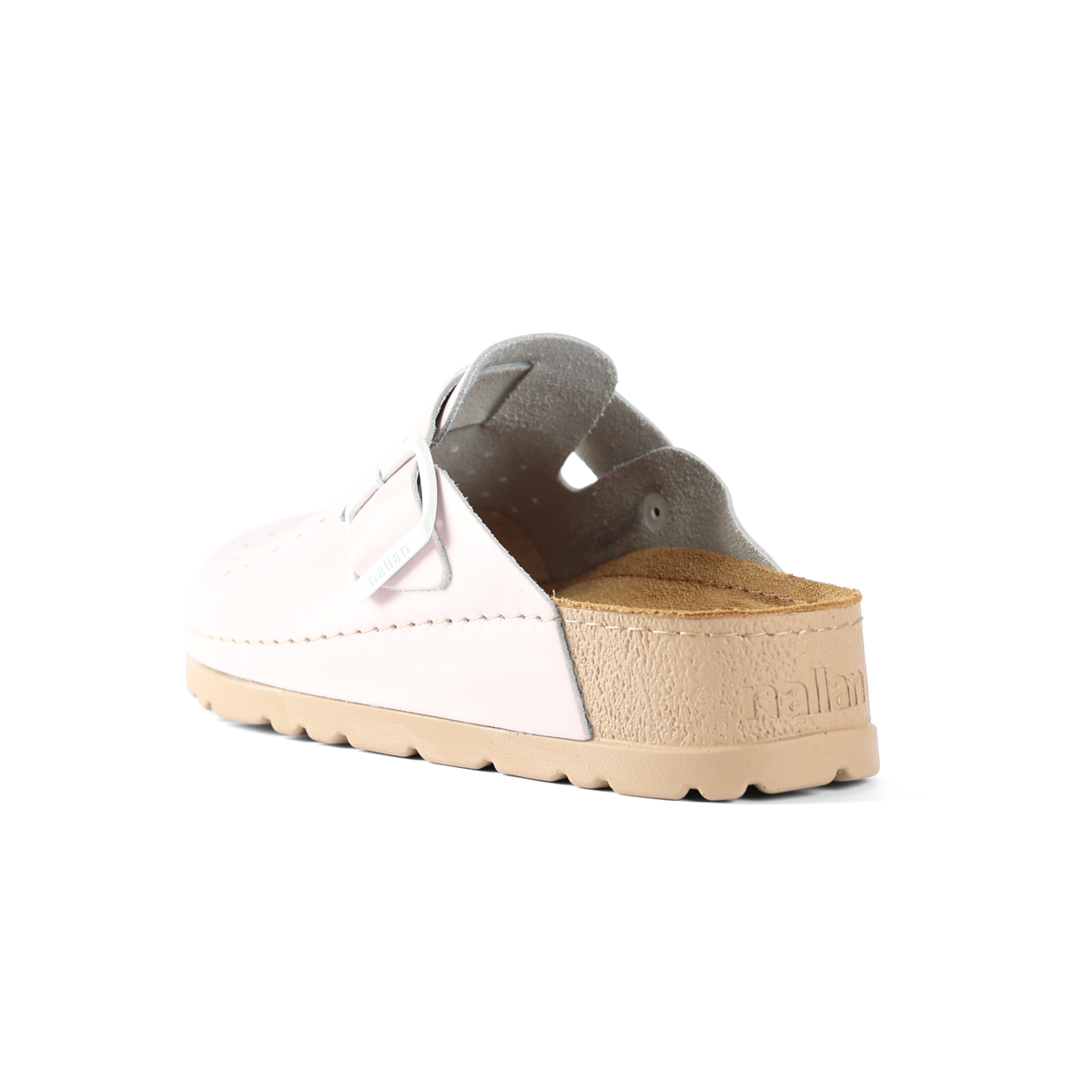 NALLAN Priam Light Pink leather work clogs – view 4