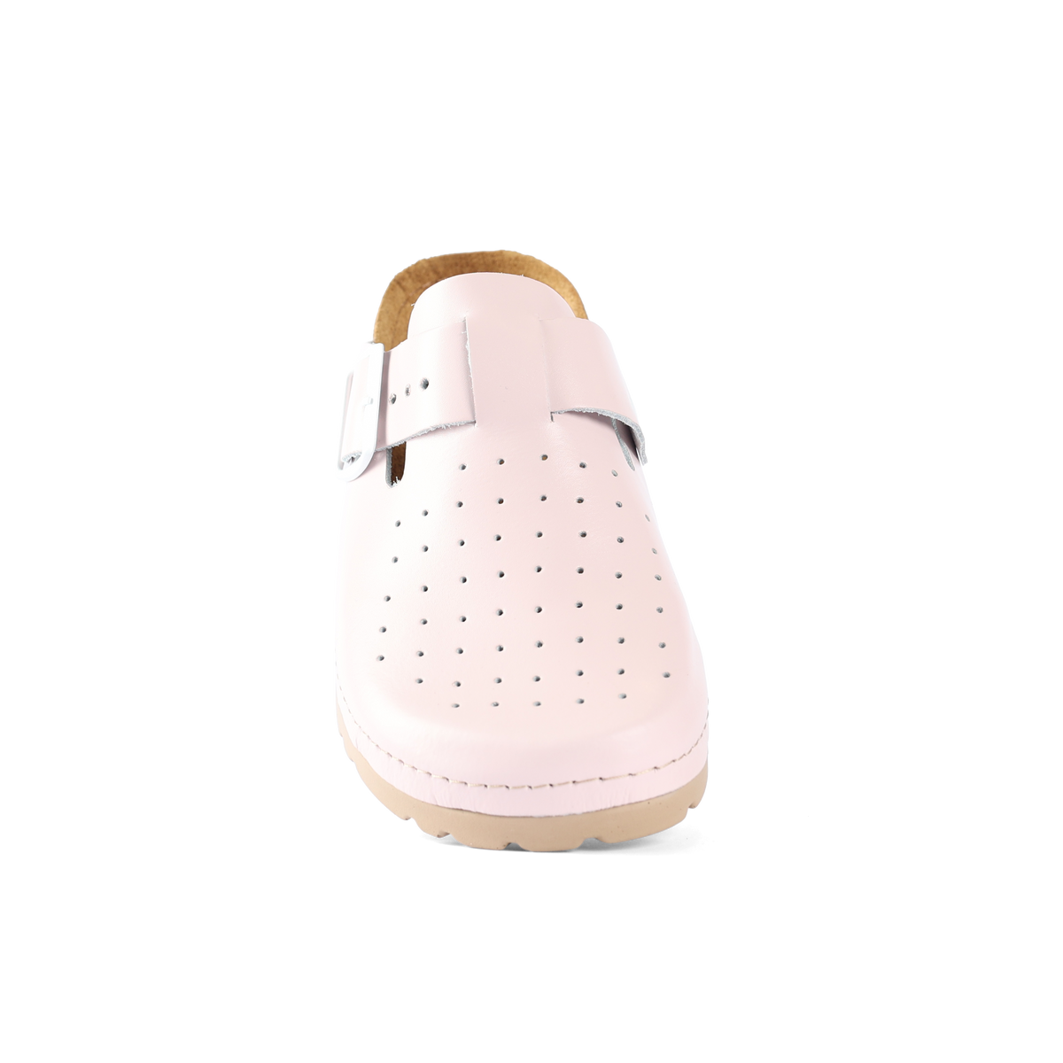 NALLAN Priam Light Pink leather work clogs – view 7