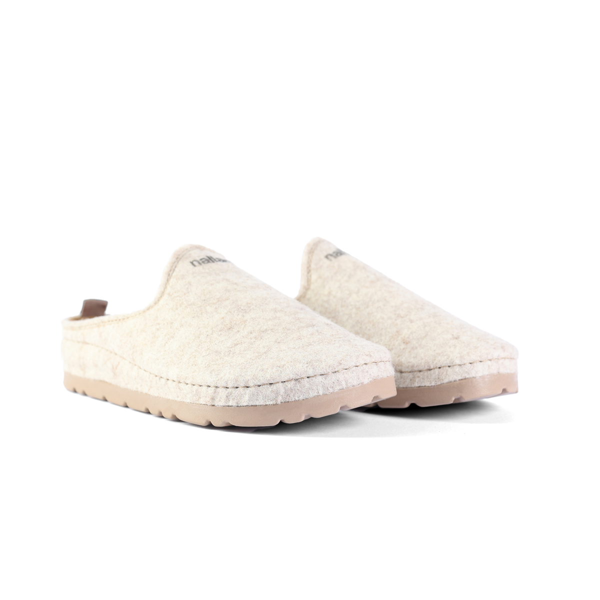 NALLAN Cleopatra Beige women's open-back slip-ons