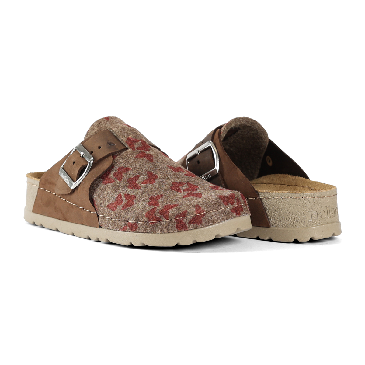 NALLAN Lana Brown Butterfly felted wool slippers – view 2