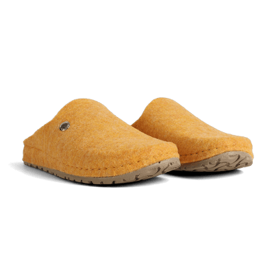 NALLAN Lana Yellow Low felted wool slippers
