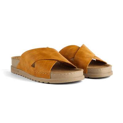 NALLAN Zoe Gold women's leather slides