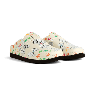 NALLAN Artsy DalmaJoy printed women's clogs