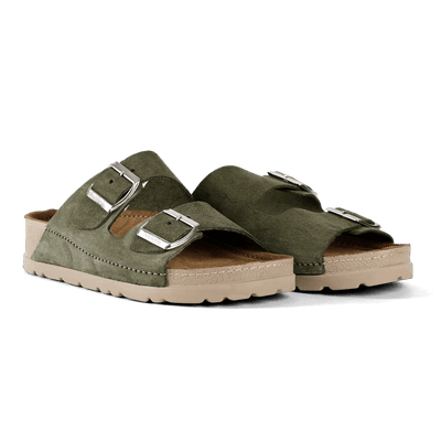 NALLAN Rubik Dark Olive men's two-strap slides