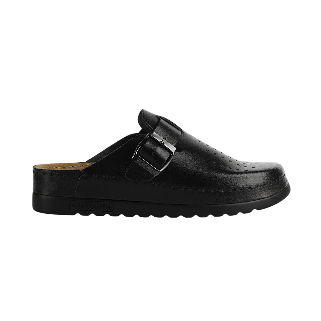 NALLAN Priam Black men's leather work clogs – view 2